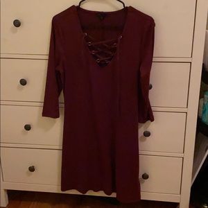 Maroon bodycon mini dress